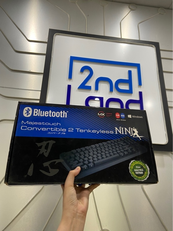 Bàn phím FILCO Majestouch Convertible 2 Tenkeyless Ninja - 2 mode kết nối (mất kết nối bluetooth) - Màu trắng - Ngoại hình: 97% - Dây bị gỉ sét không kết nối được - FullBox
