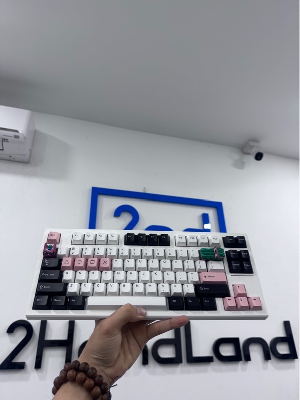 Bàn phím FL-ESPORTS FL750 - 3 mode - Màu trắng - Ngoại hình 97% - Trầy xước, ố - Kèm key cap phụ, receiver