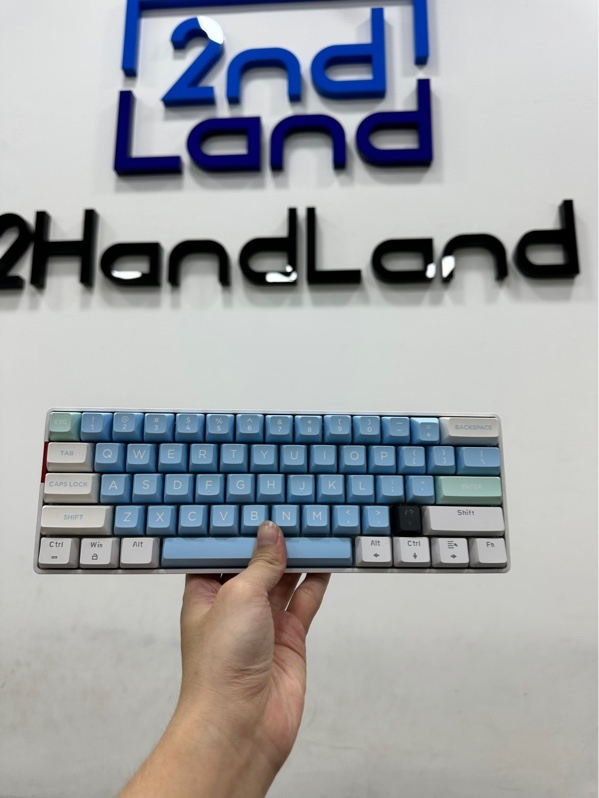 Bàn phím gaming E-Dra EK361W Snow - 3 mode - Màu trắng xanh - Ngoại hình 97% - Đã thay full keycap - Kèm receiver