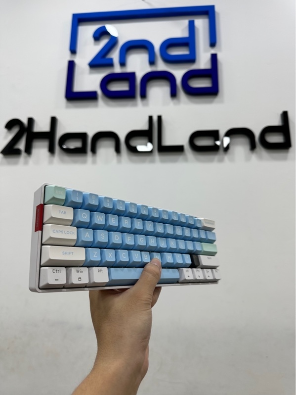 Bàn phím gaming E-Dra EK361W Snow - 3 mode - Màu trắng xanh - Ngoại hình 97% - Đã thay full keycap - Kèm receiver