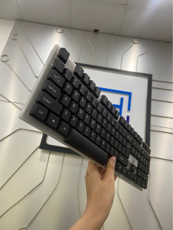 Bàn Phím Giả Cơ Vodirk GT100 - 1 Mode Dây - Led 7 Màu - Màu trắng đen - Ngoại hình: 97% - nút ESC chảy nhựa - Body