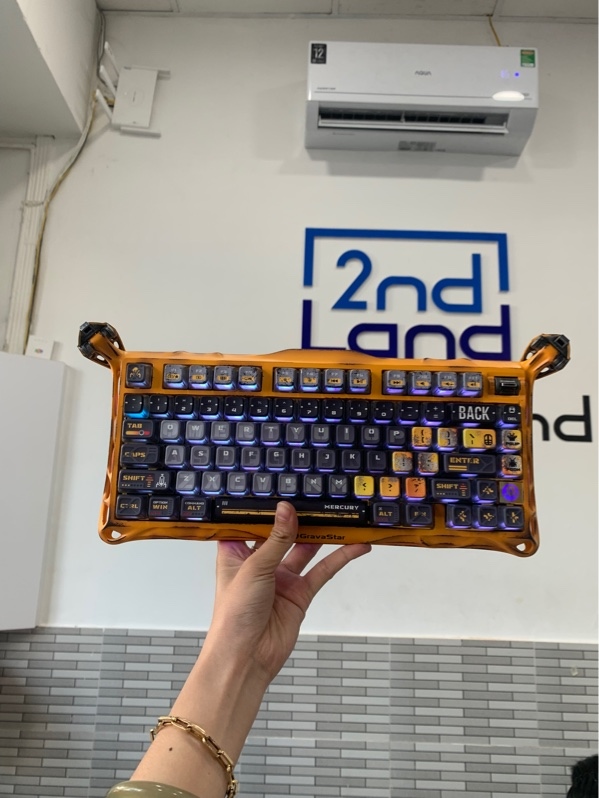 Bàn phím Gravastar Mecury K1 Pro - Battle Worn Yellow - 3 mode - Ngoại hình: 98% - Box