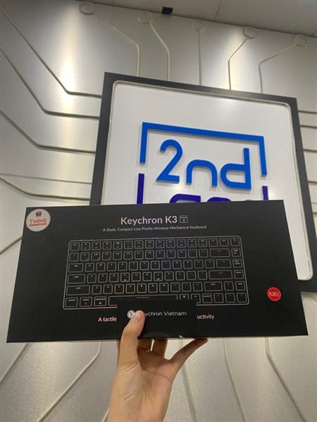 Bàn phím Keychron K3 Version 2 - 2 Mode : dây + Bluetooth - Màu đen - Ngoại hình: 98% - Kèm Box