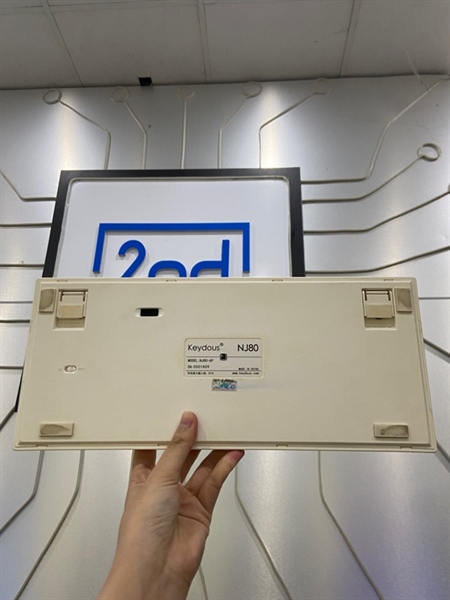 Bàn phím Keydous NJ80 AP Gateron Pro Yellow Switch - 3 Mode - Led RGB - Màu kem - Ngoại hình: 98% - Trầy núm xoay âm lượng - FullBox 2