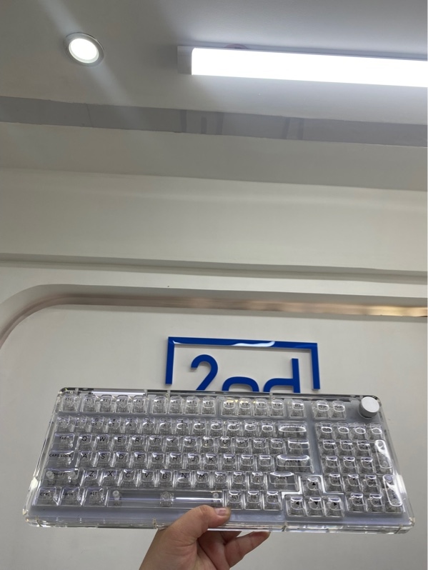 Bàn phím KiiBoom Phantom 98 - 3 mode kết nối 2.4G/Bluetooth/dây Led RGB - KiiBoom Crystal Switches - Keycap doubleshot - Màu trắng - Ngoại hình 98% - Fullbox