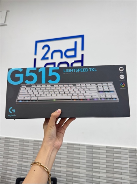 Bàn phím Logitech G515 TKL LightSpeed - 3 mode 2.4G + bluetooth + dây - Màu trắng - Ngoại hình 97% - Box