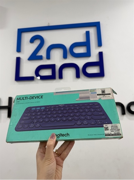 Bàn phím Logitech K380 Multi Device - Màu xanh - Ngoại hình 98% - Kèm Box