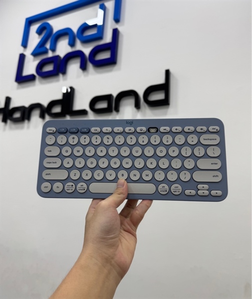 Bàn phím Logitech Pebble K380s - 1 mode : bluetooth - Màu xanh - Ngoại hình 97% - Mất phím F9, mất nắp che pin - Body