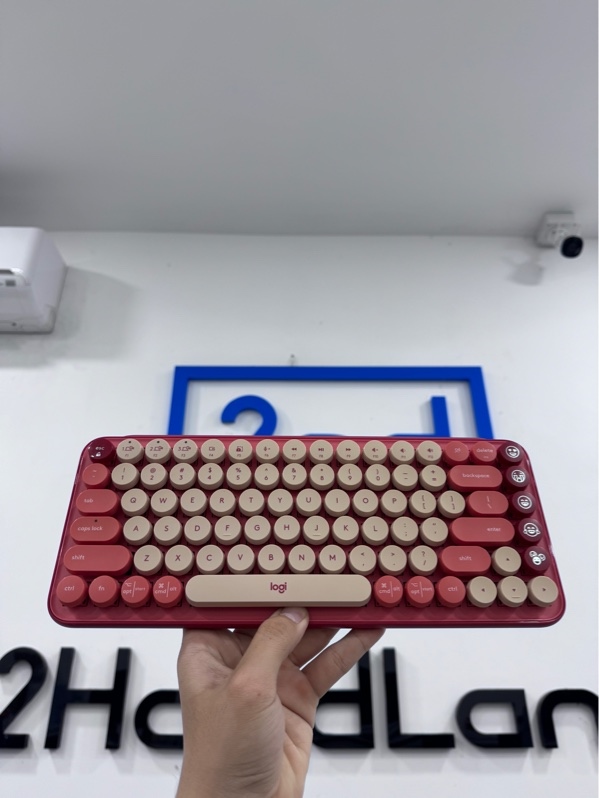 Bàn phím Logitech Pop Keys - 2 mode receiver, bluetooth - Màu hồng - Ngoại hình 97% - Xước nhẹ - Fullbox