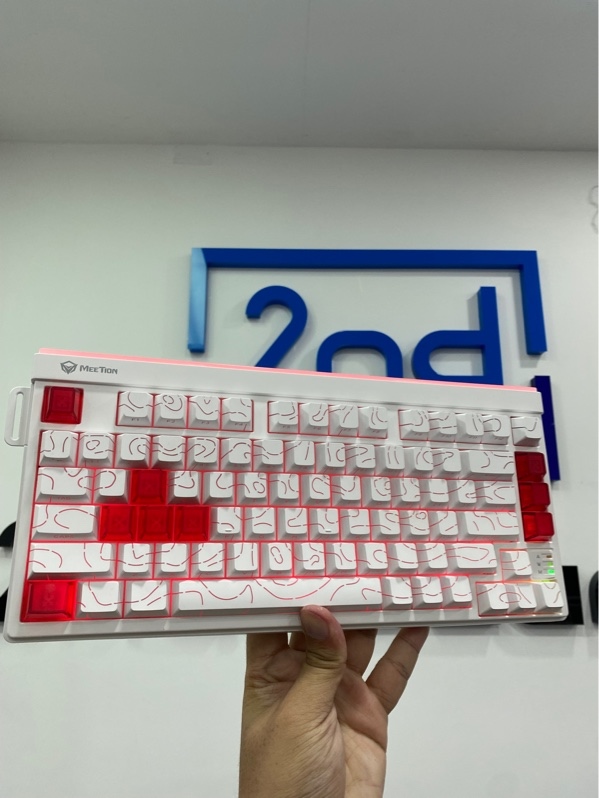 Bàn phím Meetion Vibekey B75 - 3 mode - Màu đen - Ngoại hình: 97% - Ố vàng - Kèm Receiver - Dây - Keycap - Box