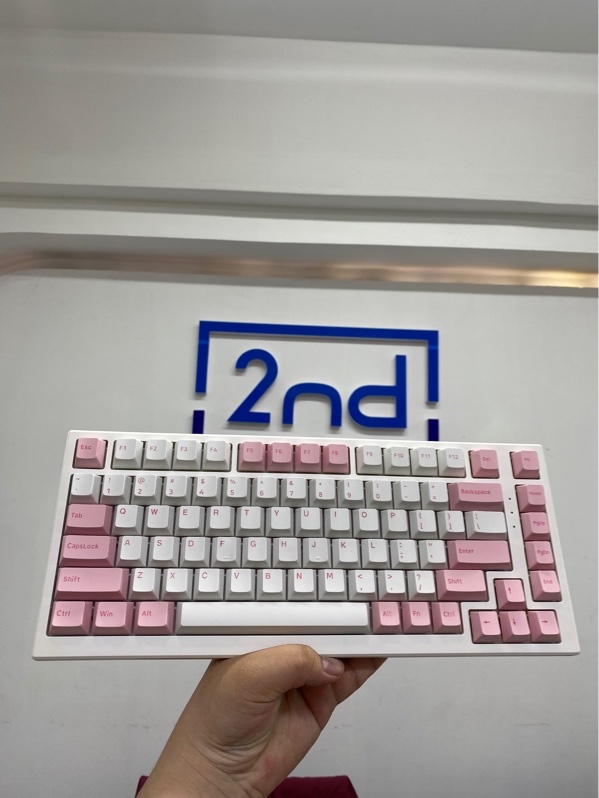 Bàn phím MonsGeek mg75 - 1 mode dây - Màu trắng hồng - Ngoại hình 98% - Fullbox