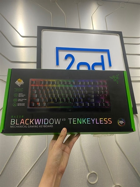 Bàn phím Razer Black window V3 Tenkeyless - Switch Green - Màu đen - Ngoại hình: 98% - FullBox