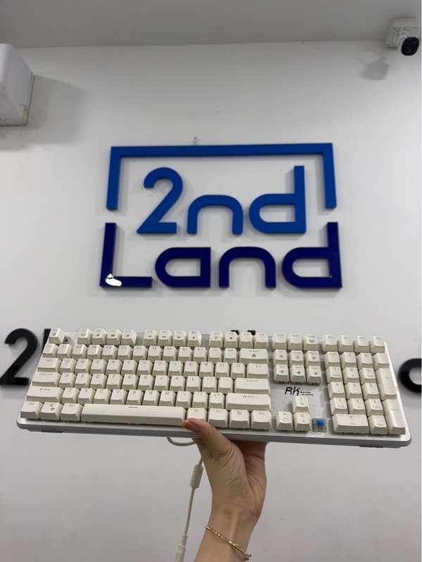 Bàn phím RK Royal Kludge RK918 - Màu trắng - Ngoại hình 97% - Mất 1 keycaps mũi tên phải - Body