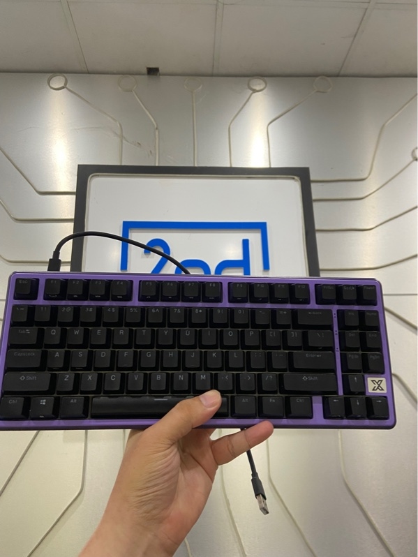Bàn phím RK Royal Kludge X87 - 1 Mode Dây - Màu tím - Ngoại hình: 98% - Kèm dây