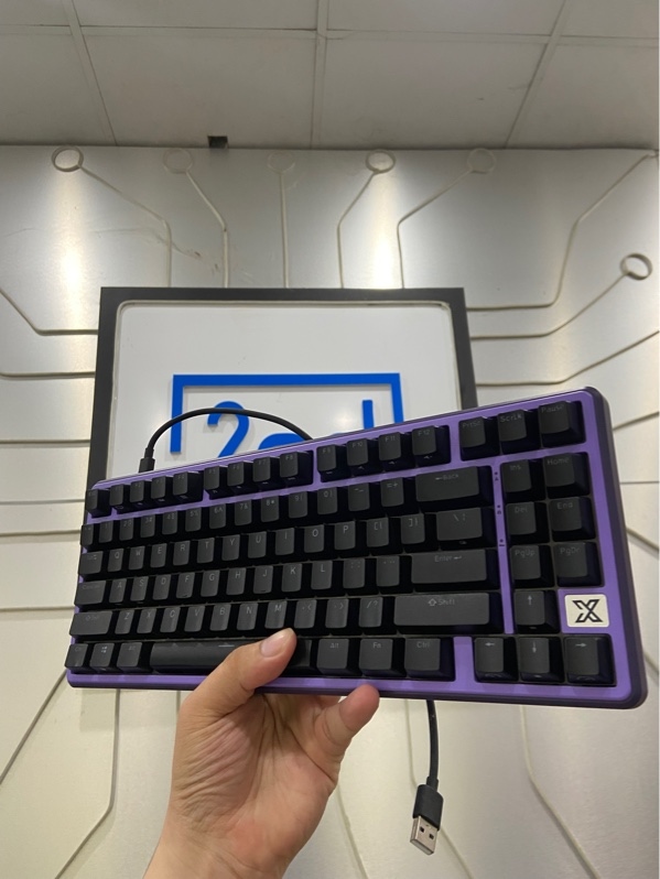Bàn phím RK Royal Kludge X87 - 1 Mode Dây - Màu tím - Ngoại hình: 98% - Kèm dây
