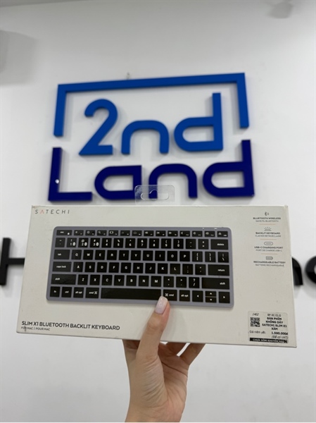 Bàn phím Satechi Slim X1 - 2 mode - Màu xám - Ngoại hình 98% - Kèm Box , 1 dây usb-c - Còn BH Cells đến 25/10/2026