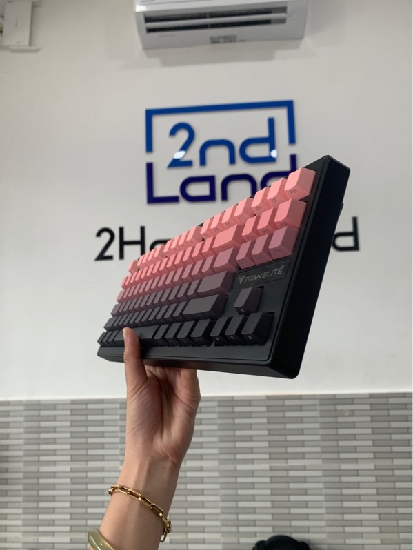 Bàn phím Titanela t87 - 3 mode - Màu hồng đen - Ngoại hình: 97% - Box