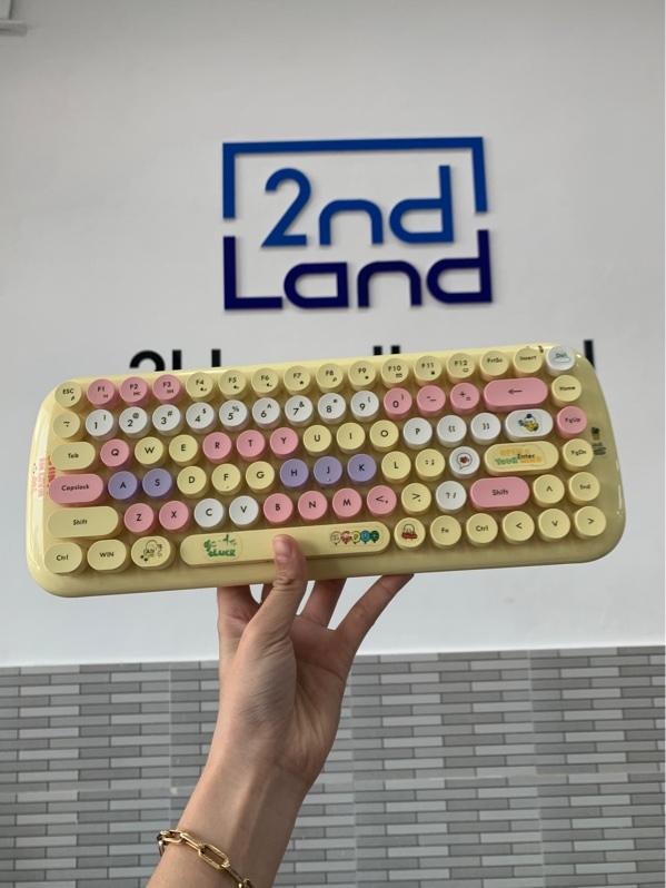 Bàn phím và chuột không dây Moffi Candy - Màu vàng chanh - Ngoại hình: 97% - Chuột loạn con lăn - Fullbox