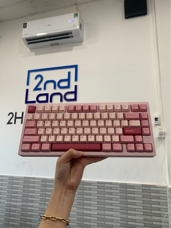 Bàn phím Wobkey rainy 75 - 3 mod - Màu hồng - Ngoại hình: 98% - Fullbox