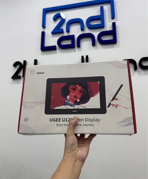 Bảng vẽ màn hình Ugee U1200 IPS cảm ứng nghiêng - Màu đen - Ngoại hình 97% - Màn hơi ám - Fullbox 3