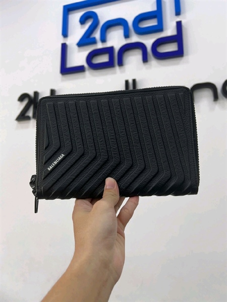 Bao da Balenciaga Car Stripe-embossed Leather Ipad Mini Case In Black - Màu đen - Ngoại hình 98% - Body