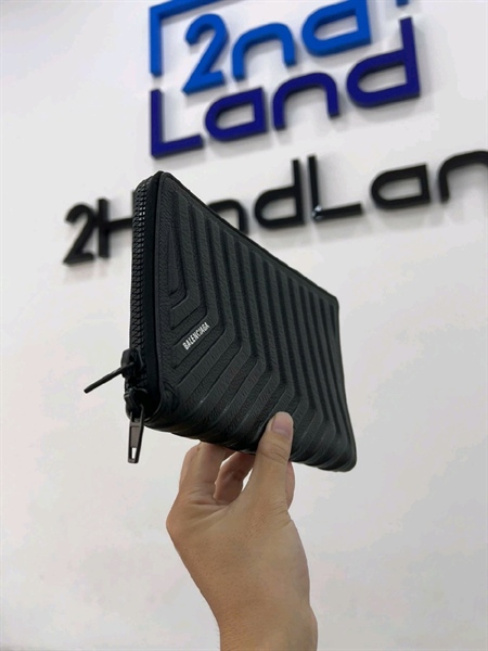 Bao da Balenciaga Car Stripe-embossed Leather Ipad Mini Case In Black - Màu đen - Ngoại hình 98% - Body 1