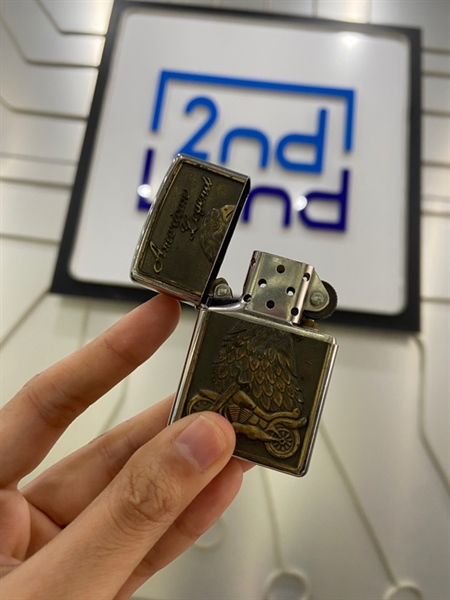 Bật lửa Zippo American Legend - Màu bạc - Ngoại hình: 97% - Trầy , tim khét - Body 1
