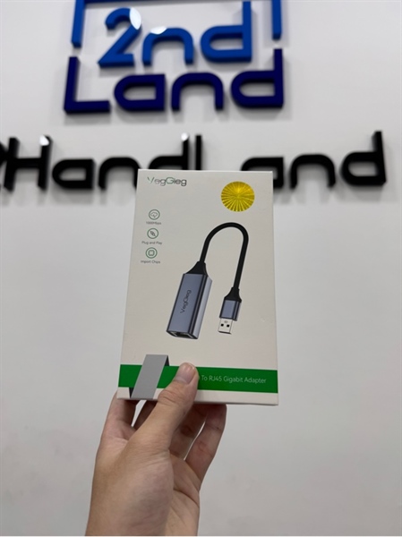 Bộ chuyển đổi USB 3.0 to LAN VEGGIEG VK306 | 1000Mbps - Màu xám - Ngoại hình 98% - Fullbox 3