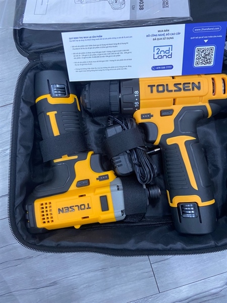Bộ máy khoan và máy bắt vít 12V Tolsen 79038 - Màu cam - Ngoại hình: 98% - FullBox 2