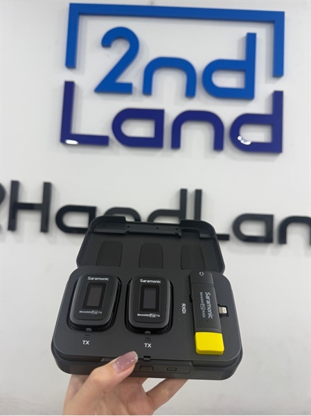 Bộ mic Saramonic Blink 500 pro B4 - Màu xám - Ngoại hình 98% - 2 phát, 1 đầu thu lightning , kèm túi đựng, 2 mic dây nối dài