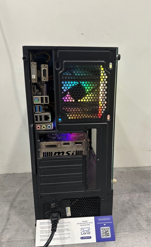 Bộ PC Main ASRock H410M-HDV - i5 10400F Card MSI RX 560 4GB - 1 thanh ram Kingbank 16gb DDR4 256GB (76%) - Case Viettech G7 Hero - Nguồn 500W Raidmax RX-500Xt - Ngoại hình 97% - Case thiếu miếng che lưng, Card rỉ sét theo thời gian sử dụng - Kèm nguồn