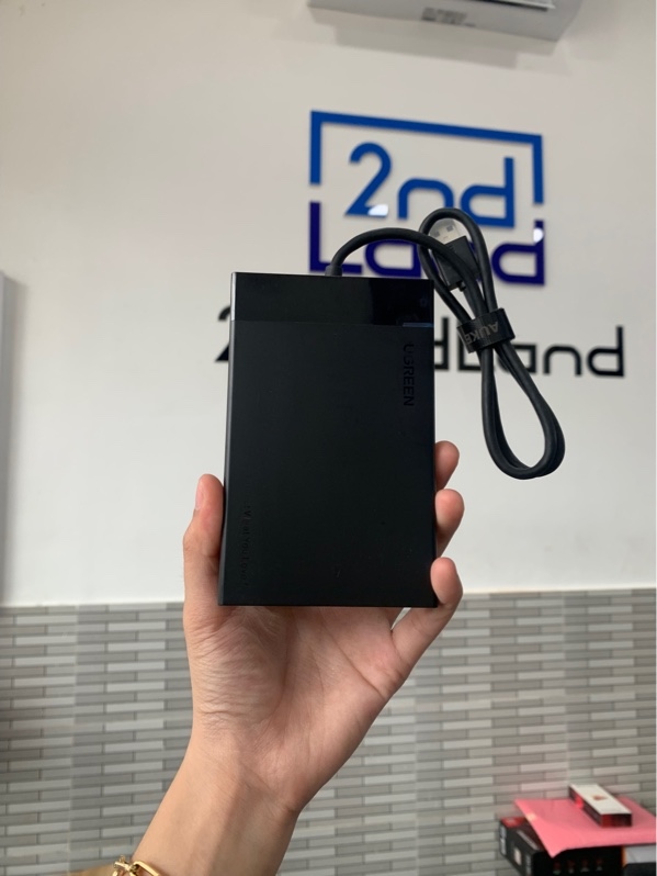 Box đựng ổ cứng Ugreen 2.5 inch usb 3.0 to sata - Màu đen - Ngoại hình: 97% - Box