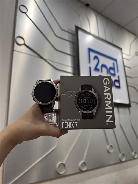 Đồng hồ Garmin Fenix 7 - 47mm - Có Tiếng Việt - Màu Bạc - Ngoại hình 98% - Fullbox Kèm dây sạc