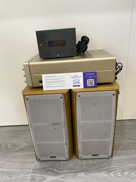 Cặp loa Denon USC M10E - Demon Udra M10 Stereo 2.1 - Màu trắng - Ngoại hình: 97% - Kèm âm ly + nguồn hansun 01SH 100V 350VA