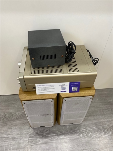 Cặp loa Denon USC M10E - Demon Udra M10 Stereo 2.1 - Màu trắng - Ngoại hình: 97% - Kèm âm ly + nguồn hansun 01SH 100V 350VA