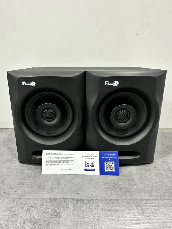 Cặp loa kiểm âm Fluid Audio FX50 - Tổng suất 180W - Màu đen - Ngoại hình 97% - Kèm nguồn + Jack micro 3 chấu + Cáp nối âm thanh RCA