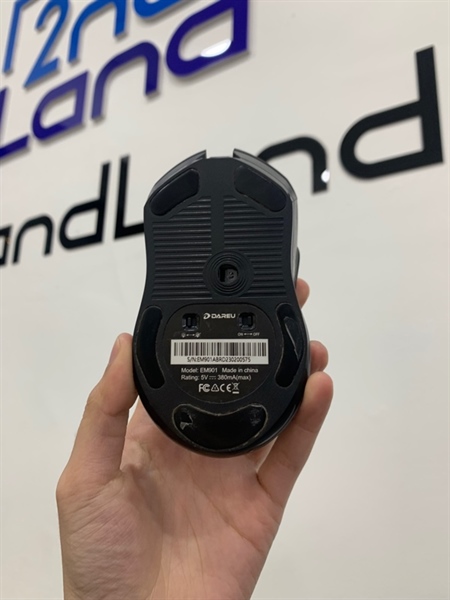 Chuột Dareu EM901 - Màu đen - Ngoại hình: 98% - Body, kèm receiver + dây 2