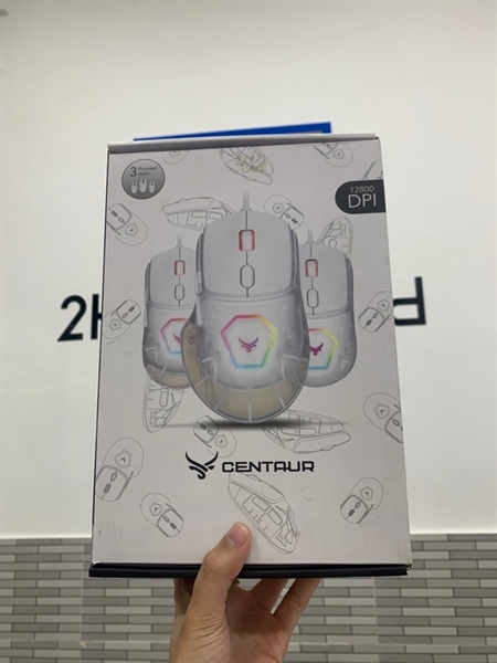 Chuột dây Centaur CT510X - Màu trắng - Ngoại hình: 98% - Ố vàng - Fullbox, kèm 2 vỏ chuột thay thế màu trắng 4