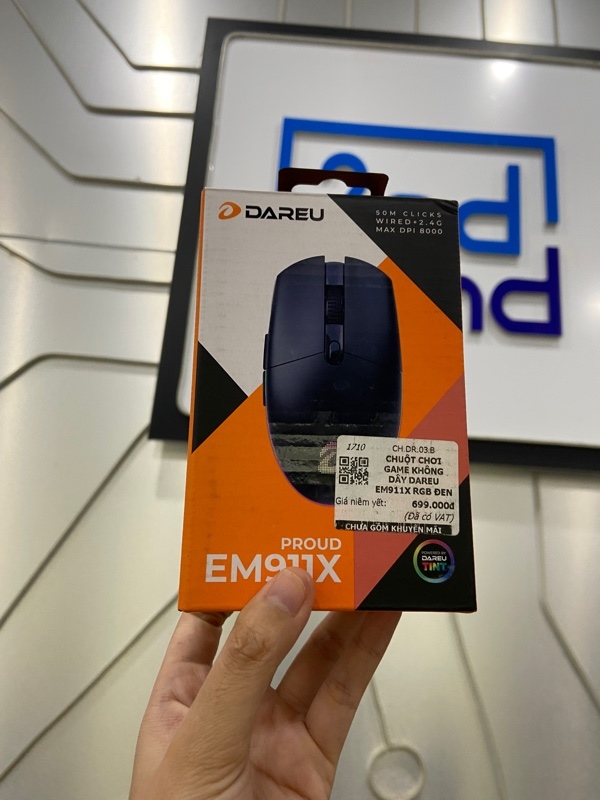 Chuột Gaming Dareu EM911 - 2 mode - Màu đen - Ngoại hình: 97% - FullBox