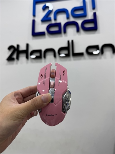 Chuột gaming đèn Led BS12 - 1 mode dây - Màu hồng - Ngoại hình 97% - Body
