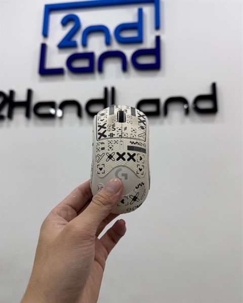 Chuột Gaming Logitech Pro X Superlight 2 Lightspeed - 2 mode : dây , receiver - Màu trắng - Ngoại hình 97% - Dán skin - Box + Receiver