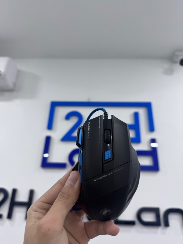 Chuột Gaming NoName - 1 mode dây - Màu đen - Ngoại hình 98% - Tróc chữ in trên chuột - Body