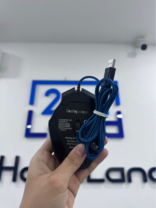 Chuột Gaming NoName - 1 mode dây - Màu đen - Ngoại hình 98% - Tróc chữ in trên chuột - Body