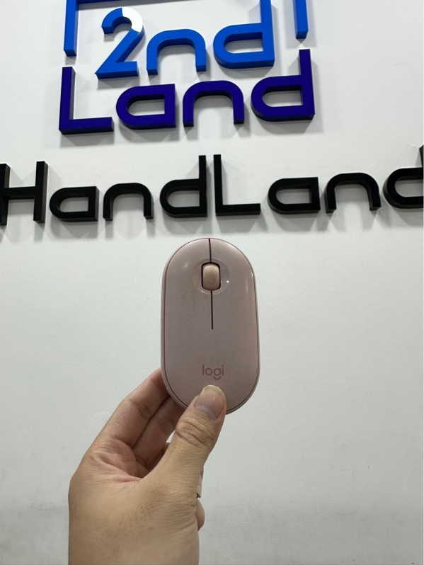 Chuột không dây Logitech Pebble M350 - 2 mode : receiver + bluetooth - Màu hồng - Ngoại hình 97% - Kèm reêciver (thiếu pin)