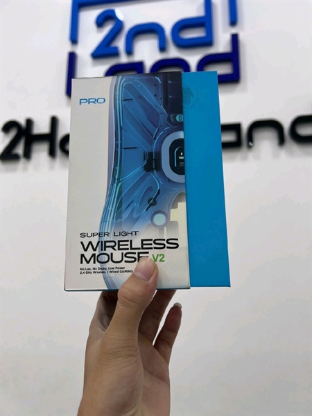 Chuột Lamzu Atlantis OG V2 Pro - Màu trắng xanh - Ngoại hình 98% - Box - Kèm receiver + dây kết nối 4