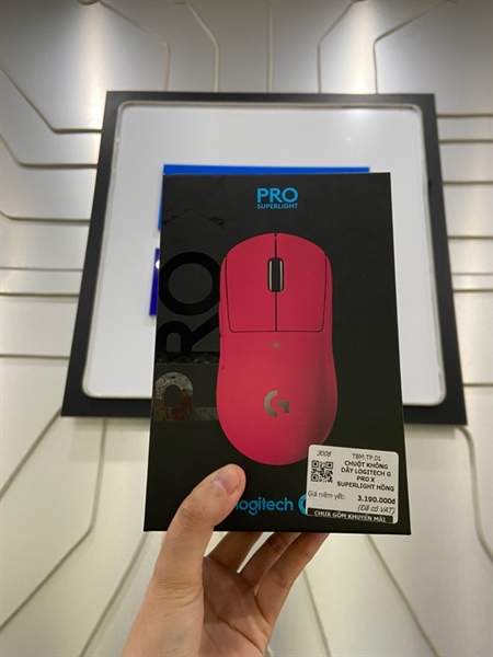 Chuột Logitech G Pro X - Superlight - 1Mode: Receiver - Màu hồng - Ngoại hình: 98% - Có dán Grip sẵn - Kèm Box ( thiếu dongle)
