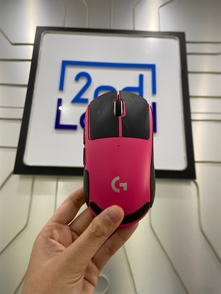 Chuột Logitech G Pro X - Superlight - 1Mode: Receiver - Màu hồng - Ngoại hình: 98% - Có dán Grip sẵn - Kèm Box ( thiếu dongle) 1