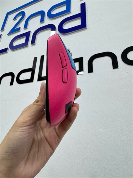 Chuột Logitech Gopro X Super Light ver 1 - 2 mode receiver + dây - Màu hồng xanh - Ngoại hình 98% - Body 1