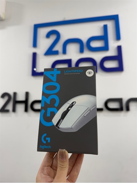 Chuột Logitech Lightspeed G304 - Màu trắng - Ngoại hình 97.5% - Feet mòn nhẹ , ố nhẹ - Box , dây chuyển đổi , receiver