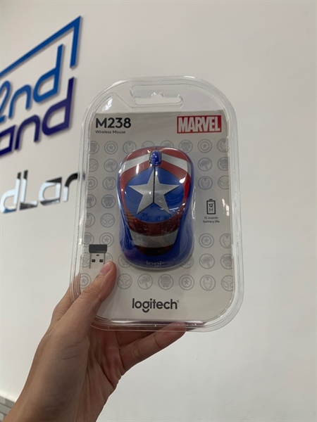 Chuột Logitech M238 Marvel Collection - Bản Caption - Màu xanh - Ngoại hình: 98% - Box